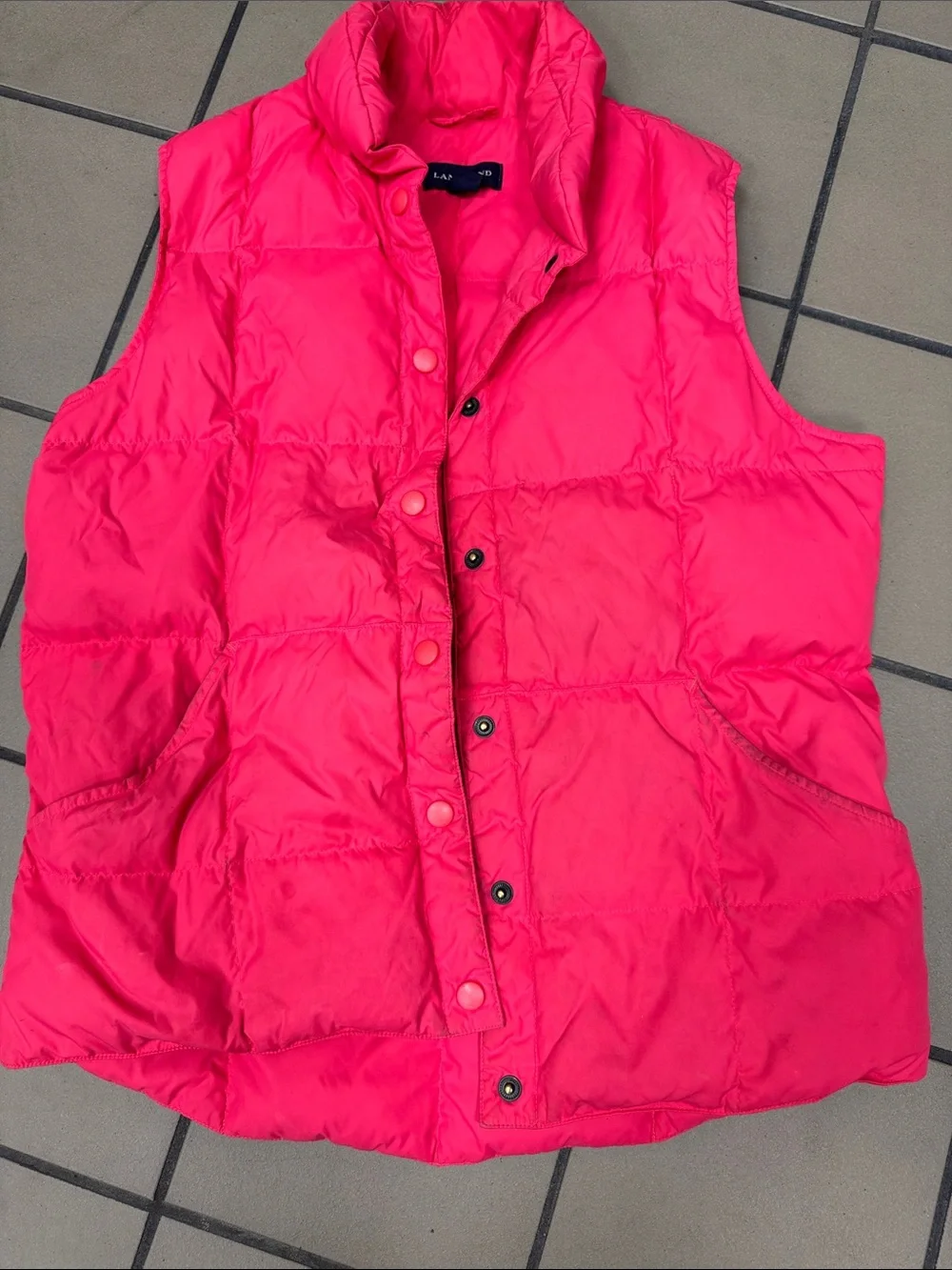 Lands' End Women's Hot Pink Puffer Vest
